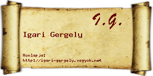 Igari Gergely névjegykártya